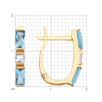 Серьги из золота с топазами и фианитами Sokolov 728 989  2,56g фото №4 — интернет-магазин Desire.md