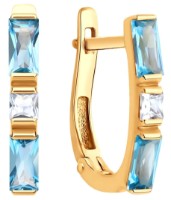 Серьги из золота с топазами и фианитами Sokolov 728 989  2,56g