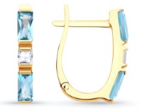 Серьги из золота с топазами и фианитами Sokolov 728 989  2,56g фото №3 — интернет-магазин Desire.md