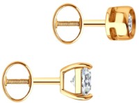 Серьги из золота с фианитом Sokolov 200575  1,71g фото №4 — интернет-магазин Desire.md
