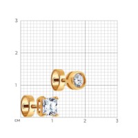 Серьги из золота с фианитом Sokolov 200575  1,71g фото №5 — интернет-магазин Desire.md