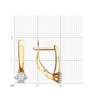 Серьги из золота с фианитами Sokolov 51-120-02098-1 2,11g фото №4 — интернет-магазин Desire.md