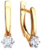 Серьги из золота с фианитами Sokolov 51-120-02098-1 2,11g