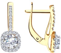 Серьги из золота с фианитами Sokolov 51-120-02355-1  2,94g фото №2 — интернет-магазин Desire.md