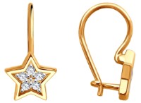 Серьги из золота с фианитами Sokolov 51-120-02764-1  1,26g фото №3 — интернет-магазин Desire.md