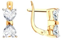 Серьги из золота с фианитами Sokolov 51-120-02786-1  2,52g фото №2 — интернет-магазин Desire.md
