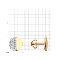 Cercei din aur cu zirconiu Sokolov 51-122-02254-1  1,25g imaginea #2 — magazin online Desire.md