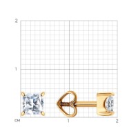 Серьги из золота с фианитами Sokolov 51-122-02938-1  1,33g фото №4 — интернет-магазин Desire.md