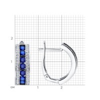 Cercei din aur alb cu diamante și safire Sokolov 52-220-01064-1  4,12g imaginea #3 — magazin online Desire.md