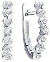 Cercei din aur alb cu diamante Sokolov 52-220-01905-1  2,96g