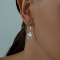 Серьги из серебра с фианитом Sokolov 94023433  3,93g фото №2 — интернет-магазин Desire.md