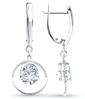 Серьги из серебра с фианитом Sokolov 94023433  3,93g фото №3 — интернет-магазин Desire.md