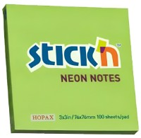 Hârtie de notițe Stick'n Neon Green 100pcs (21167)