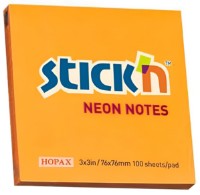 Hârtie de notițe Stick'n Neon Orange 100pcs (21164)
