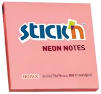 Hârtie de notițe Stick'n Neon Pink 100pcs (21166)