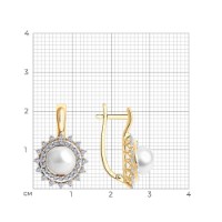 Серьги из золота с жемчугом и фианитами Sokolov 792,241  5,29g фото №3 — интернет-магазин Desire.md