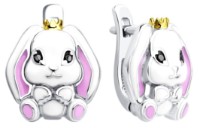 Серьги из серебра с эмалью Sokolov 94027104  2,91g