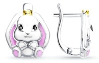 Серьги из серебра с эмалью Sokolov 94027104  2,91g фото №3 — интернет-магазин Desire.md