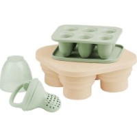 Set dispozitiv de hranire (nibler) & 2 recipiente din silicon Babymoov A004411