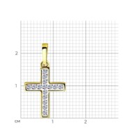 Pandantiv din aur galben cu zirconii Sokolov 035850-2  0,9g imaginea #2 — magazin online Desire.md