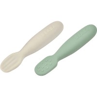 Set linguri de silicon Beaba 2pcs Sage Green/Velvet Grey (B913578) imaginea #4 — magazin online Desire.md