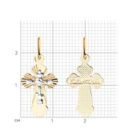 Pandantiv din aur combinat cu fațetare diamantată Sokolov 121209  0,62g imaginea #3 — magazin online Desire.md