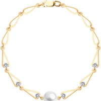 Brățară din aur cu perle cu zirconii Sokolov 795,035 s.19 3,86g