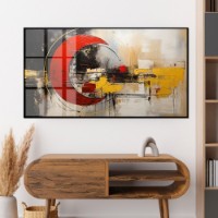 Pictură ArtShop Red Moon On Abstract Background 90x45cm (PA343)