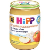 Piure pentru copii HiPP Apple/Peach/Rice 190g (4703)