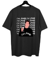 Tricou bărbătesc Soling Im fine Black s.XL (Print-i1)