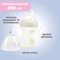 Biberon pentru bebeluș Chicco Natural Feeling 250ml 2m+ Bee&Cloud (CT.224488) imaginea #3 — magazin online Desire.md