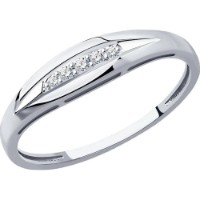 Inel din aur alb cu diamante Sokolov 1012304-3 s.18,5 1,33g