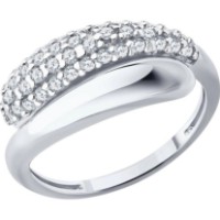 Inel din argint cu zirconii Sokolov 94014832 s18,5 2,51gr