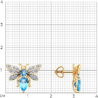 Cercei din aur cu topaz si zirconiu Diamant 51-322-00466-2  2,34g imaginea #2 — magazin online Desire.md