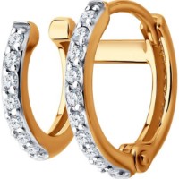 Серьга из золота с фианитами Sokolov 170086 0,85g