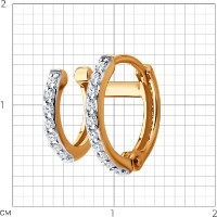 Серьга из золота с фианитами Sokolov 170086 0,85g фото №2 — интернет-магазин Desire.md