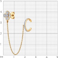 Cercel din aur cu zirconii Sokolov 170089 1,08g imaginea #2 — magazin online Desire.md