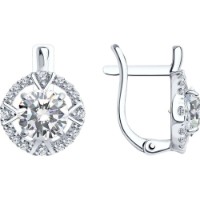 Серьги из серебра с фианитами Sokolov 94022001  2,44g