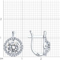 Серьги из серебра с фианитами Sokolov 94022001  2,44g фото №2 — интернет-магазин Desire.md