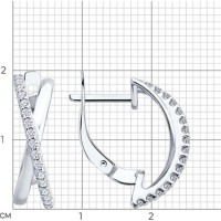 Серьги из серебра с фианитами Sokolov 94027256 2,54g фото №3 — интернет-магазин Desire.md