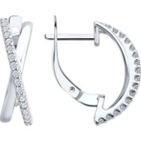 Серьги из серебра с фианитами Sokolov 94027256 2,54g