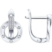 Cercei din argint cu zirconiu Sokolov 94027622-91  2,95g