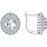 Серьги из серебра с фианитом Sokolov 94027627-91  8,57g
