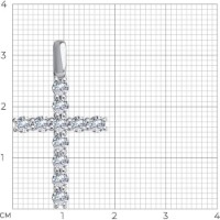 Pandantiv din aur alb cu zirconiu Sokolov 52-130-02097-1  1,98g imaginea #2 — magazin online Desire.md