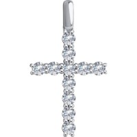 Pandantiv din aur alb cu zirconiu Sokolov 52-130-02097-1  1,98g