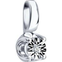 Pandantiv din aur alb cu diamant Sokolov 1031038-3  0,61g imaginea #2 — magazin online Desire.md