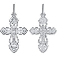 Pandantiv din aur alb cu zirconii Sokolov 121374-3 1,02g