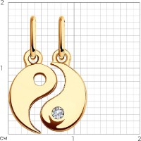 Pandantiv din aur cu zirconiu Sokolov 51-130-01639-1  1,14g imaginea #2 — magazin online Desire.md