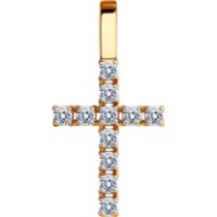 Pandantiv din aur cu zirconiu Sokolov 51-130-01652-1  0,85g