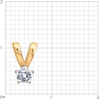 Pandantiv din aur cu zirconiu Sokolov 51-130-01973-2  0,33g imaginea #2 — magazin online Desire.md